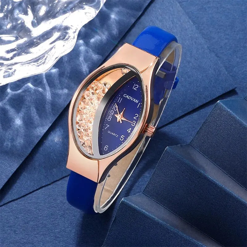 Ladies' Crystal Quartz Watch – Luxury Simple Women's Watch Women's Quartz Watch Qme