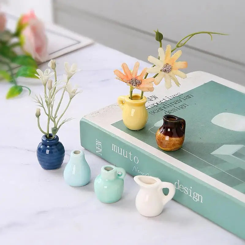 DIY Magnetic Ceramic Mini Flower Vase Fridge Magnet Home Decor Magnetic Decorative Vase Qme