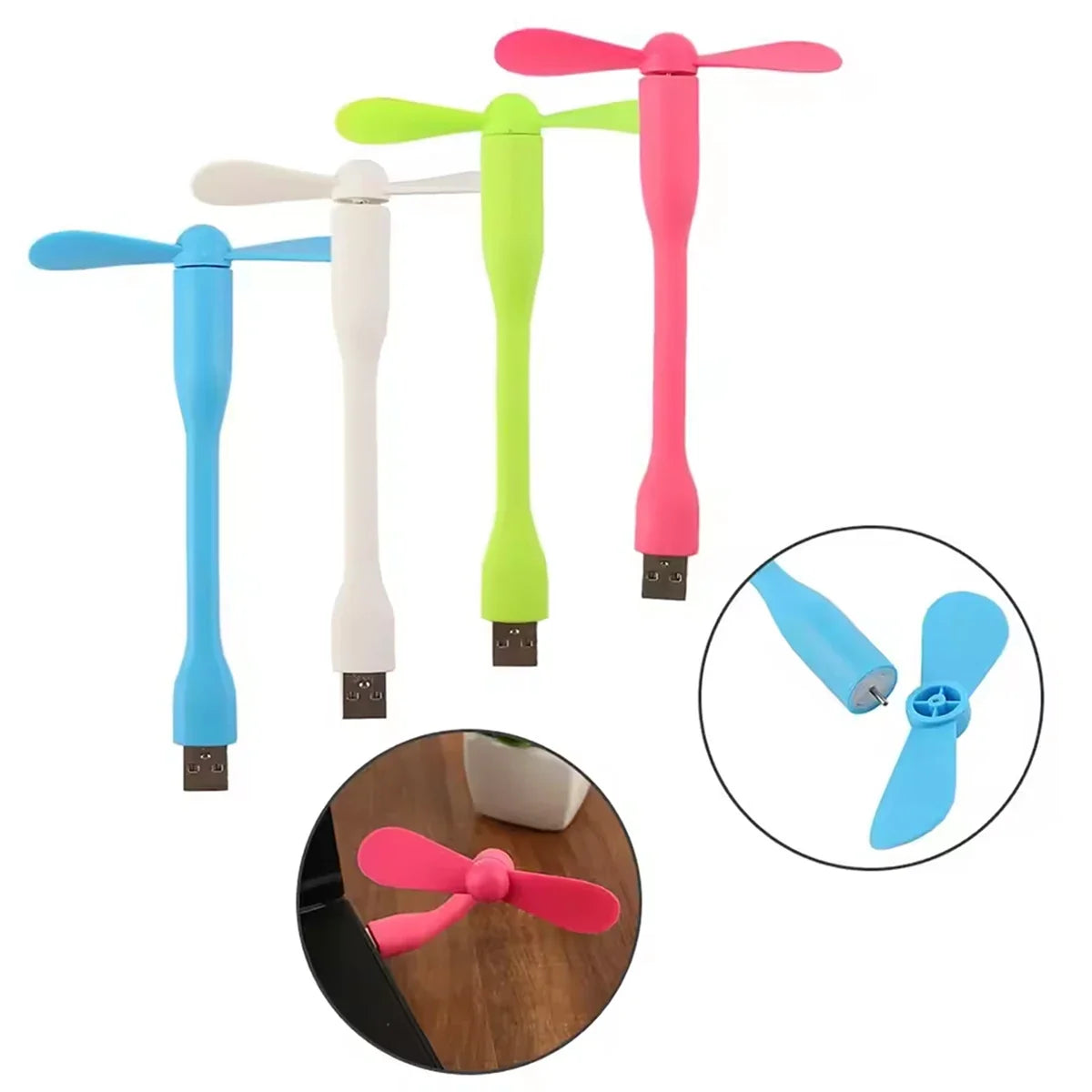 Mini USB Flexible Fan for Laptop, Power Bank & AC Charger USB Mini Fan Qme