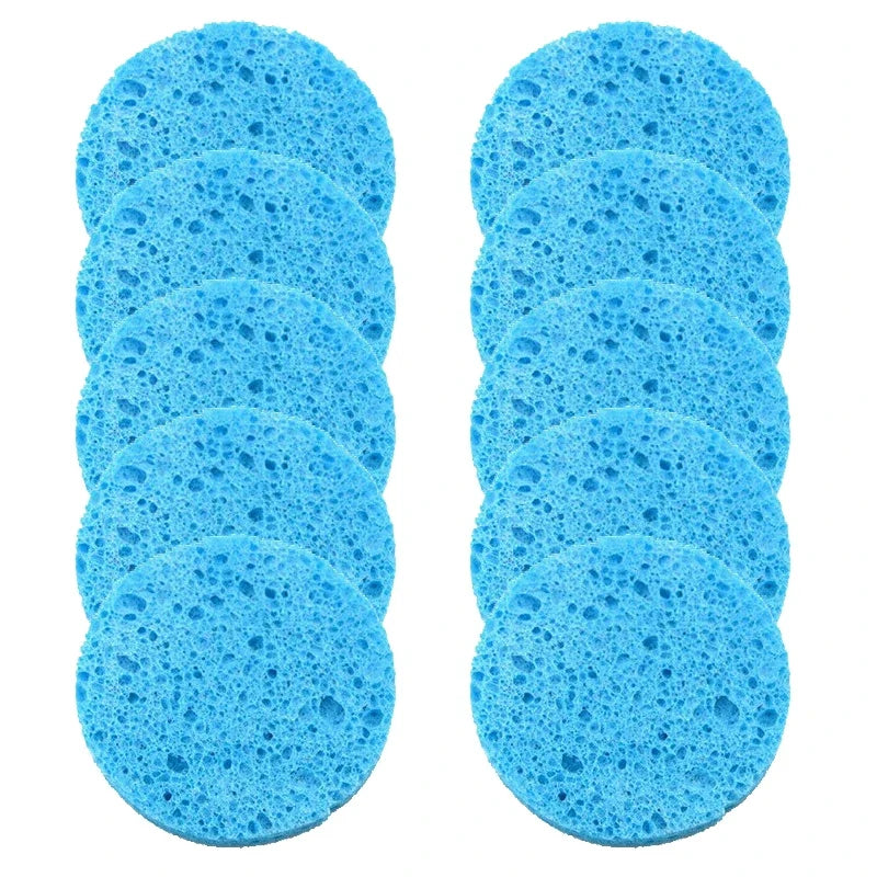 Natural Wood Pulp Cellulose Makeup Remover Sponge 10 Pcs Facial Cleansing Sponge Qme