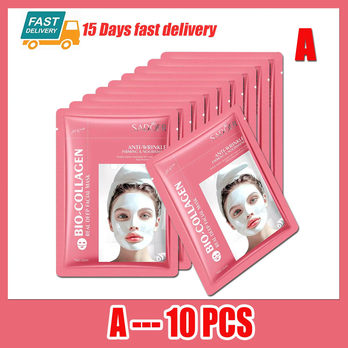 Hyaluronic Acid Collagen Face Masks – Hydrating Facial Patches Facial Sheet Mask Qst A--10PCS