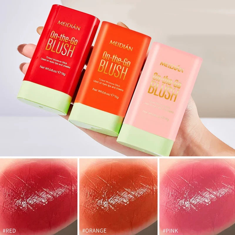Qme Waterproof Powder Blush Stick – Vibrant, Long-Lasting Powder Blush Stick Qme