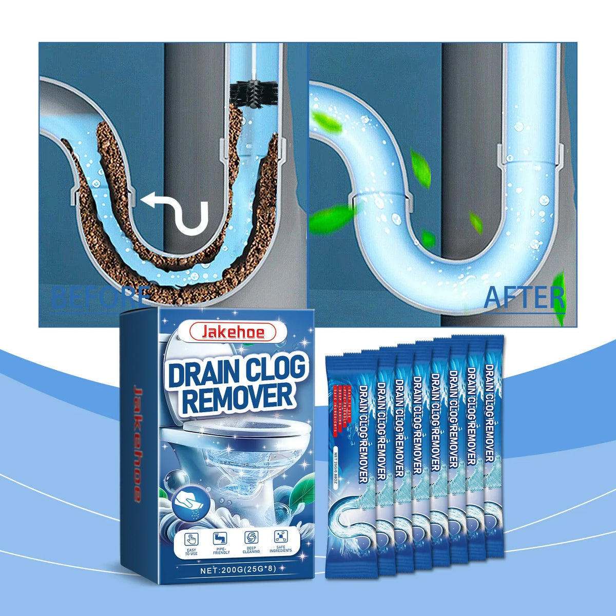 Qme Drain Cleaner – Sink, Toilet & Pipe Clog Remover Drain Clog Remover Qme
