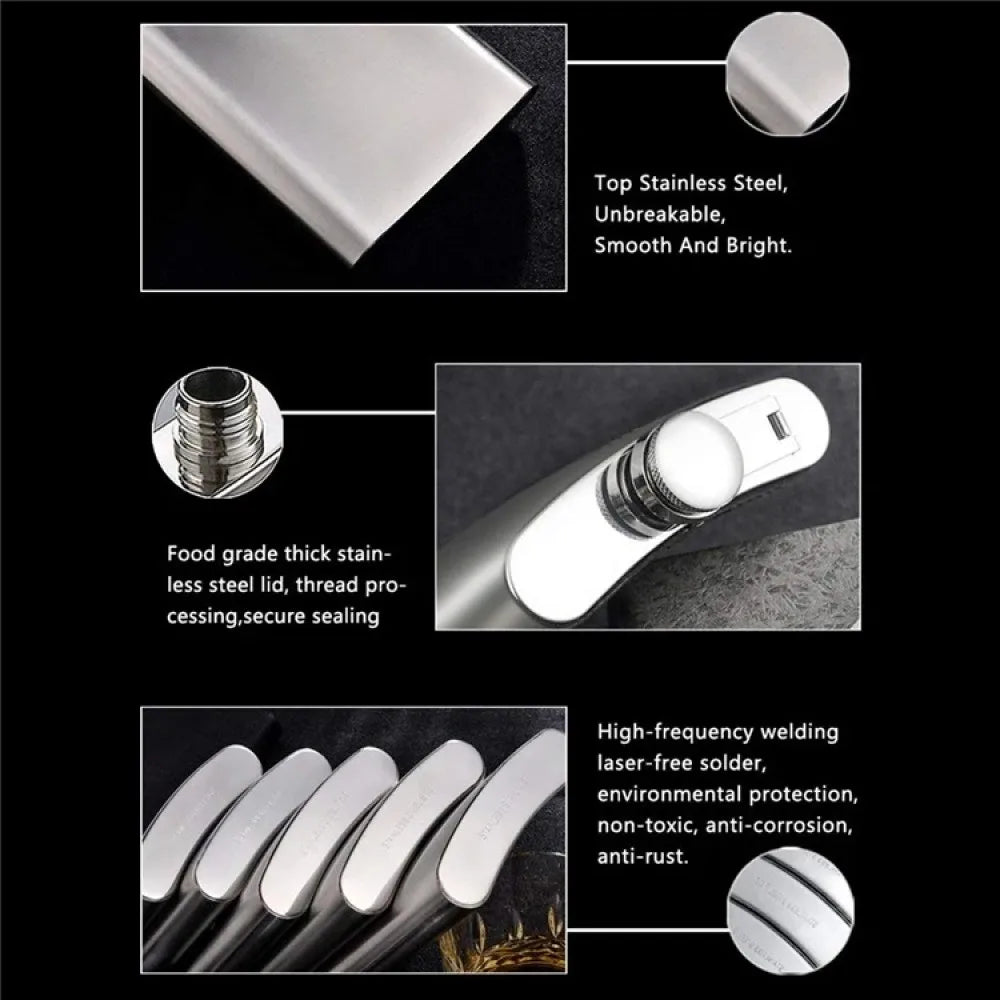Stainless Steel Hip Flask 4/8/10 oz – Pocket Whiskey Bottle Hip Flask Qst