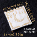 Ramadan Party Napkins – Yellow Moon & Lantern Design, 20 Pack Disposable Party Napkins Qme 20 Pieces
