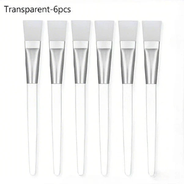 Soft Bristle Facial Mask Brush – Crystal Rod Applicator Mask Applicator Brush Qme 6pcs-Transparent