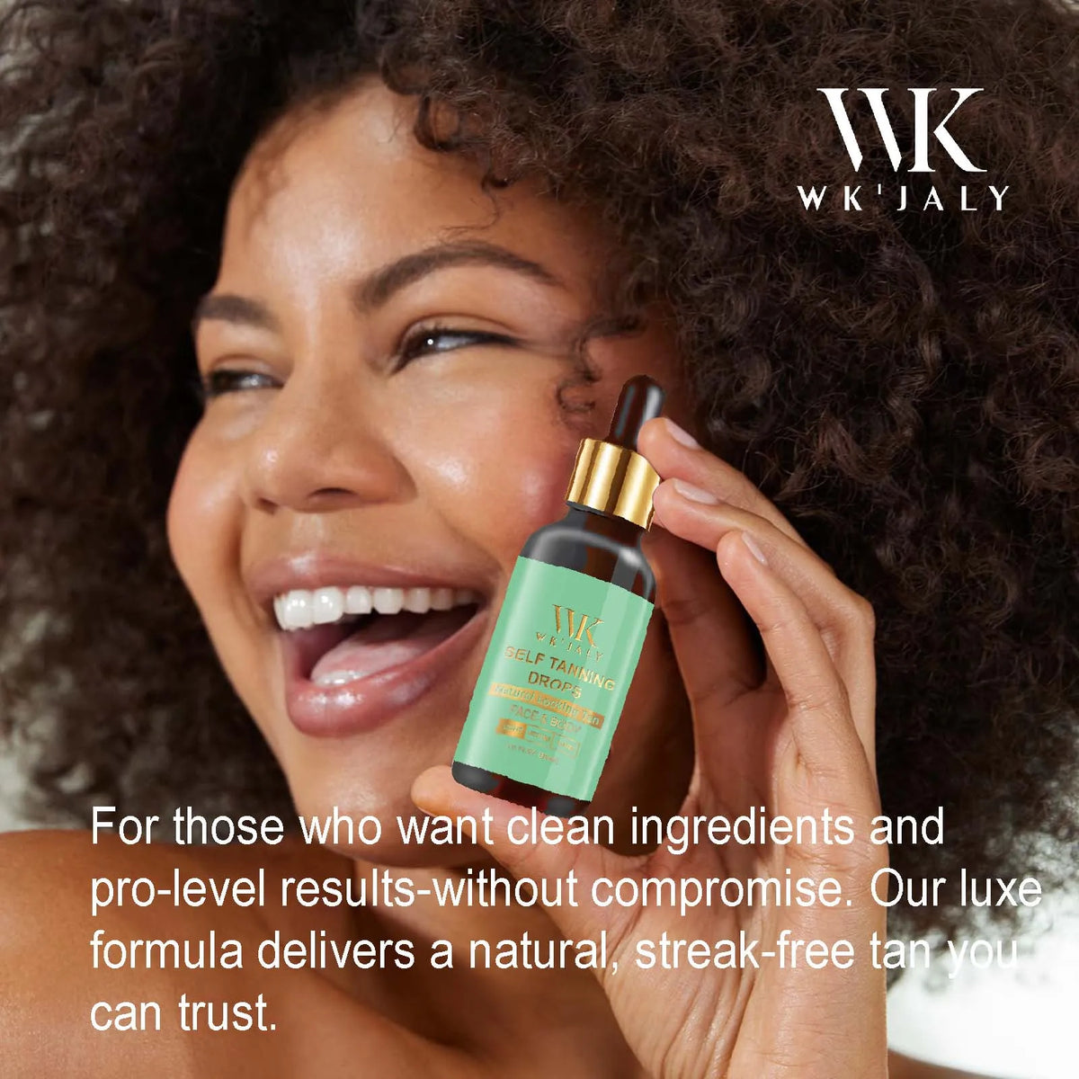 WK'JALY Self Tan Drops – Streak-Free Face & Body Tanner 30ml Self Tanning Drops Qst