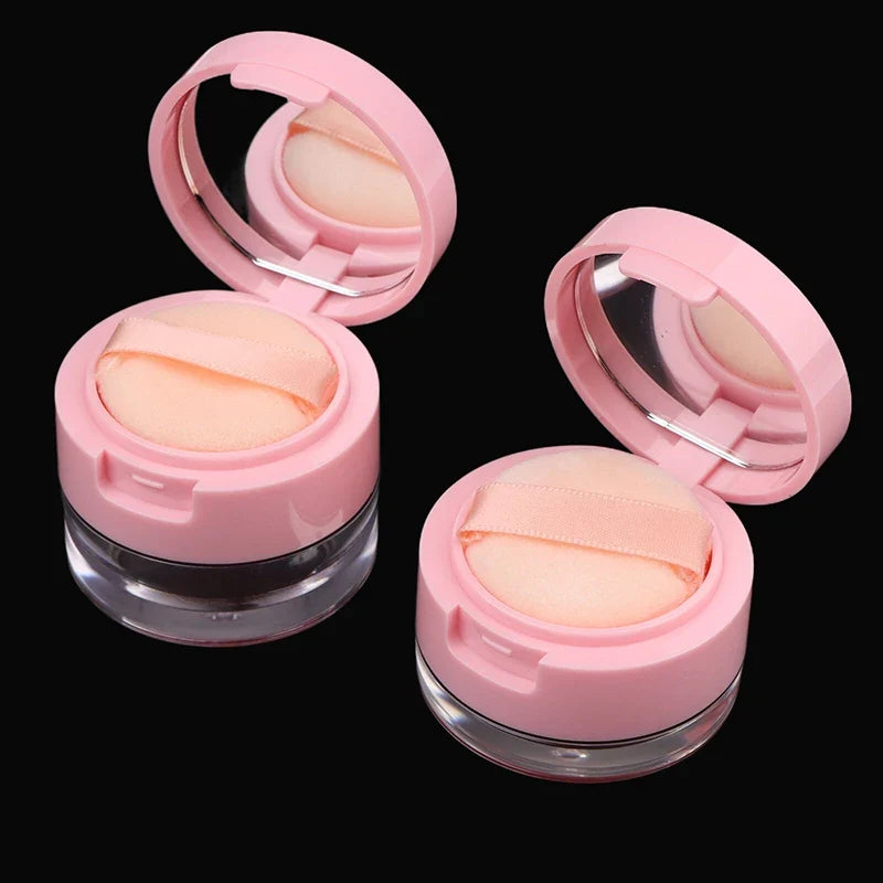 Portable Powder Sifter Box with Mirror – Travel Cosmetic Case Cosmetic Sifter Box Qme