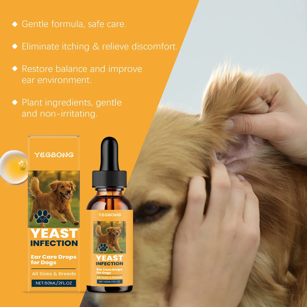 Dog Ear Care Drops – Earwax Remover & Odor Eliminator Pet Ear Care Drops Qme