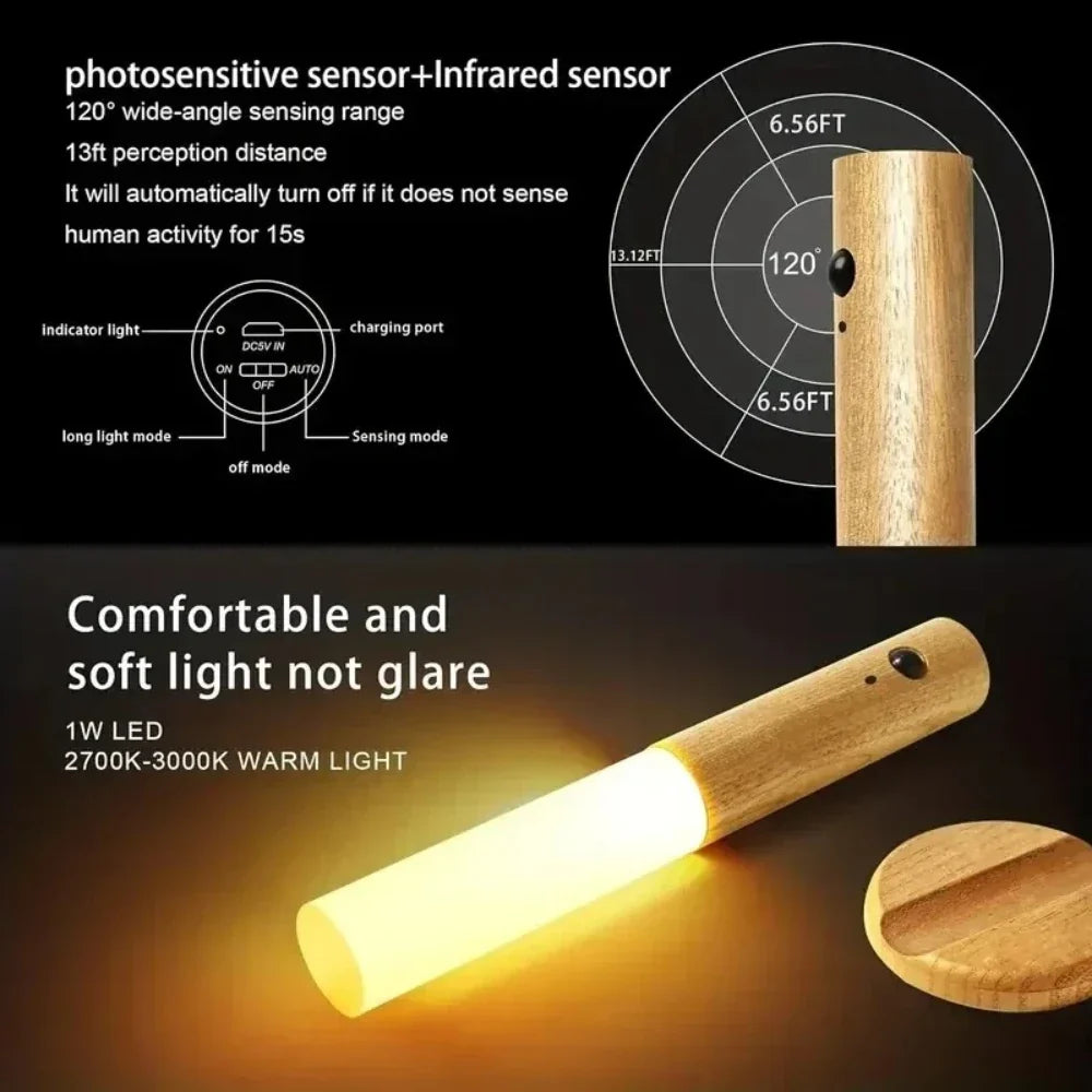 Qme LED Motion Sensor Night Light – Rechargeable, 6 Colors Motion Sensor Night Light Qme