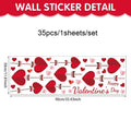 Valentine's Day Heart Stickers – Romantic Window Decor Holiday Decor Stickers Qme A1