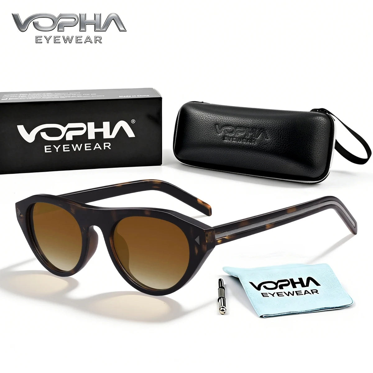 VOPHA Cat Eye Sunglasses Women UV400 – Fashion S14 Cat Eye Sunglasses Qst Tortoise brown