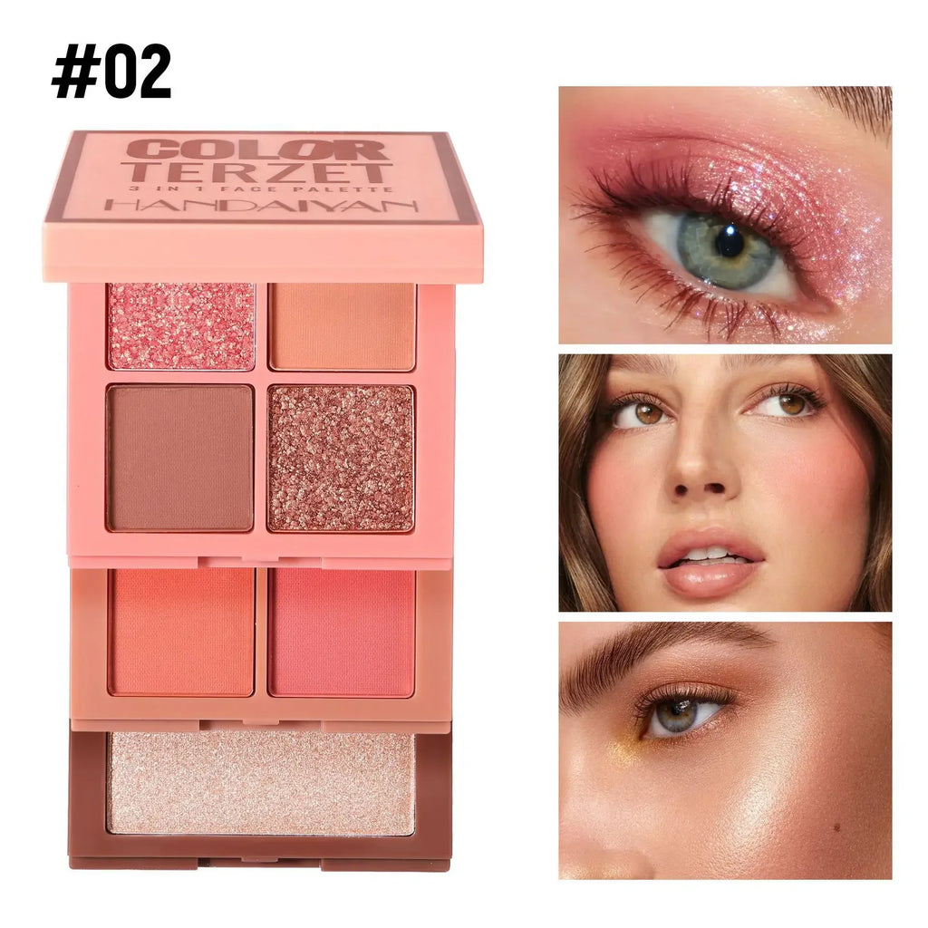 Qme Matte Highlighter & Blush Palette – Long-Lasting Highlighter Blush Palette Qme 02