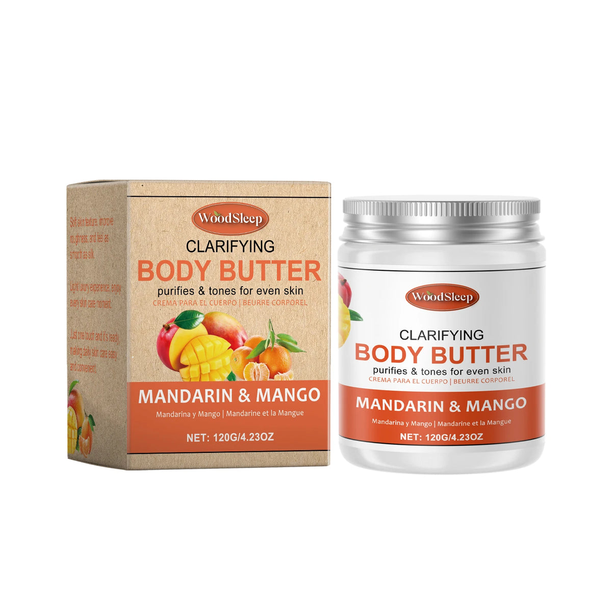 Woodsleep Coconut Body Butter Cream – Moisturizing & Firming 120g Body Butter Cream Qst Mango Mandarin