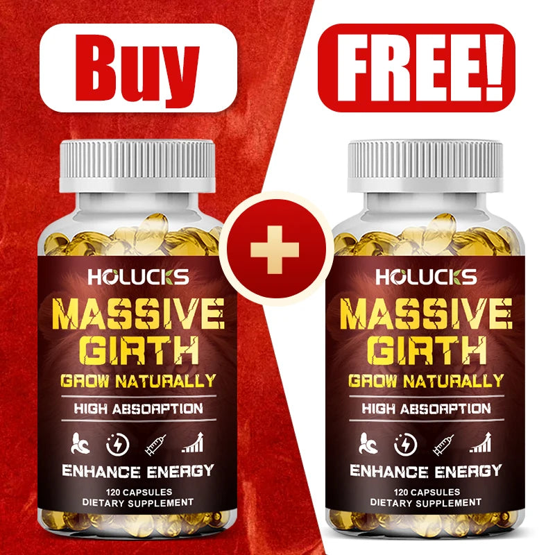 HOLUCKS Massive Girth Vegan Supplement – Stamina & Vitality Vegan Wellness Supplement Qst