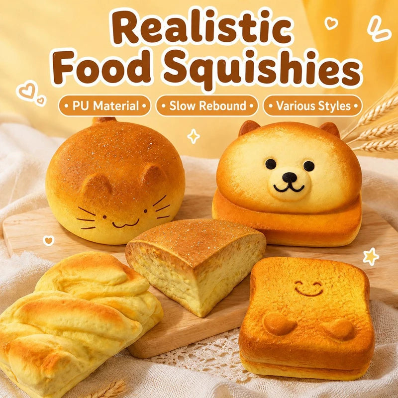 Squishy Totoro & Kitty Bread Fidget Squeeze Toys – Adults Gift Squishy Fidget Toy Qst