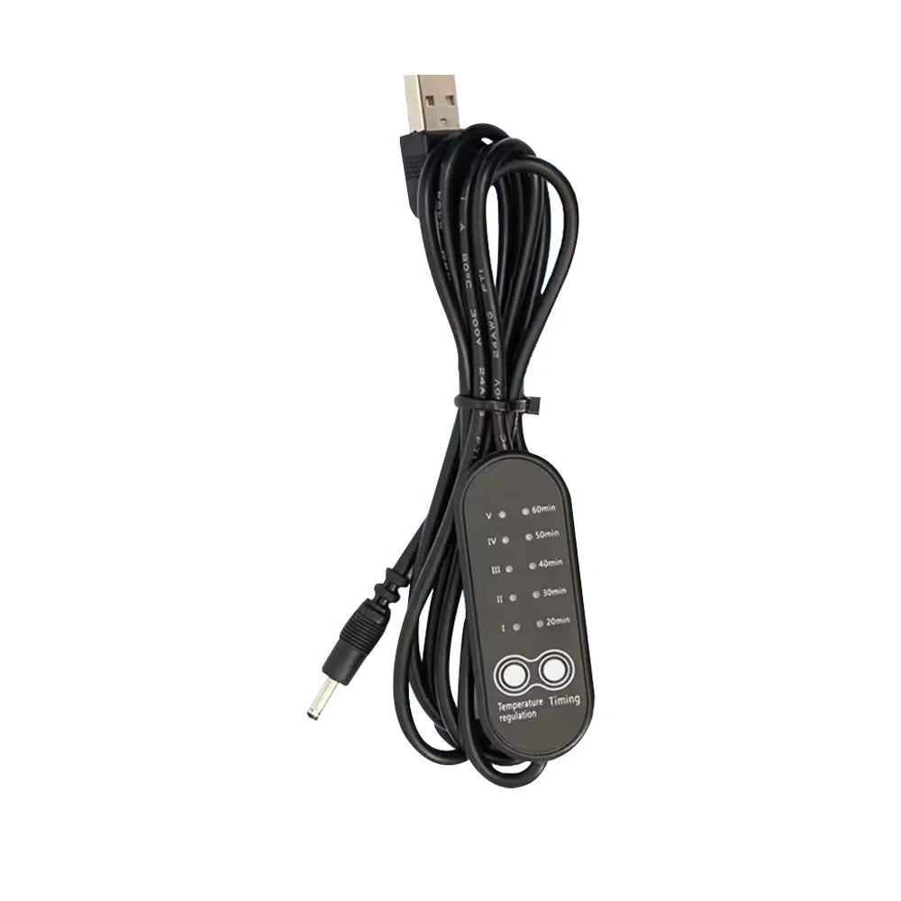 USB Temperature Timing Control Switch Cable for Heating Pads Heating Control Cable Qst 1PCS Cable
