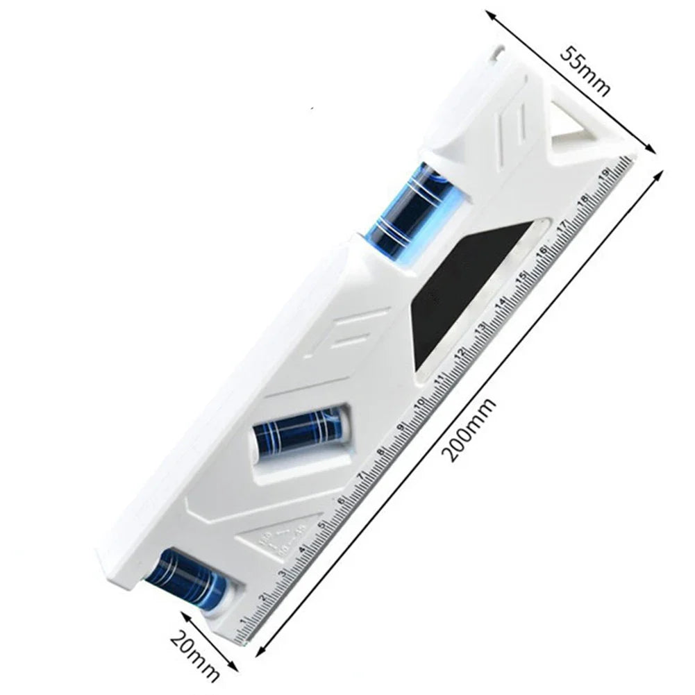 Magnetic Bubble Level Ruler & Angle Gauge | 3 Sizes, 6 Colors Magnetic Level Gauge Qme 200mm white