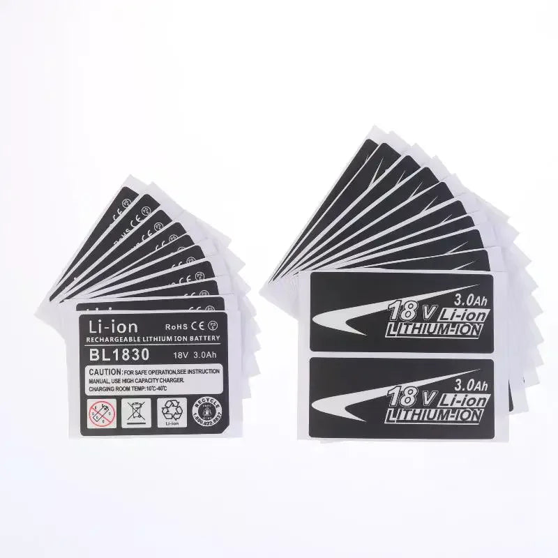 18V Li-ion Battery Capacity Label Stickers BL1830 – 10 Pack Battery Label Stickers Qme