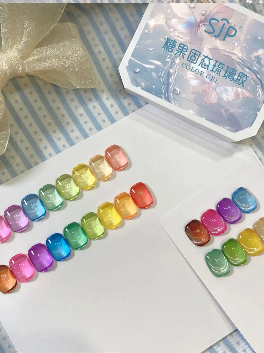 9 Colors Jelly Glass Gel Nail Polish – Translucent Glossy Set Gel Nail Polish Qme 01