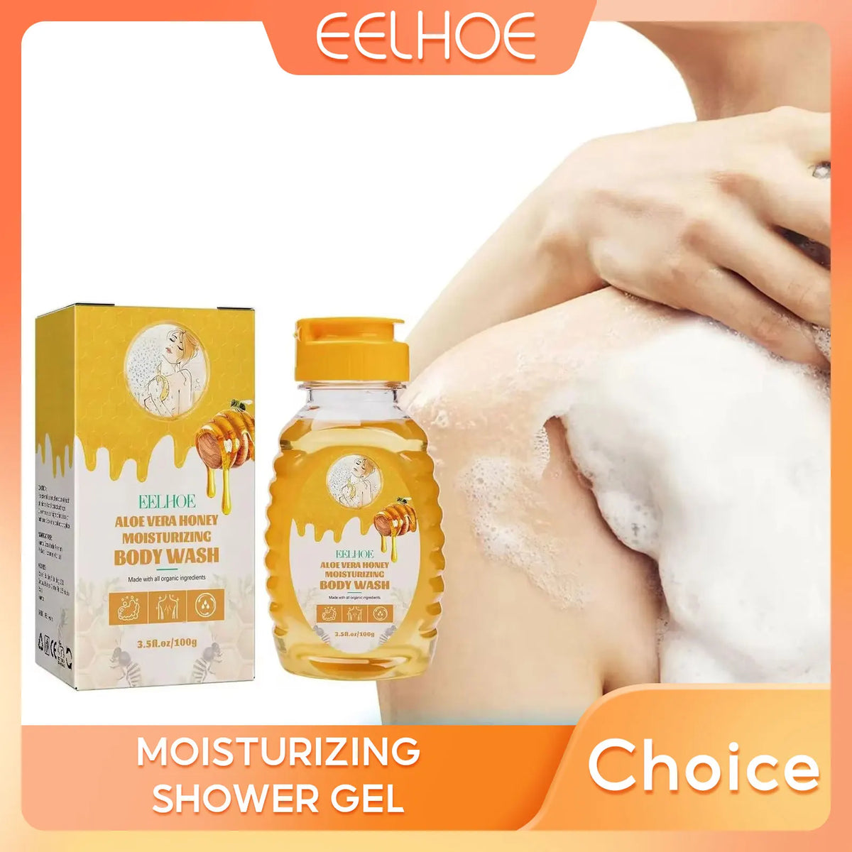 EELHOE Brightening Exfoliating Honey Shower Gel 100g Body Wash Brightening Body Wash Qst 100g boxed