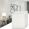 3D Foam Brick Wallpaper – Waterproof Self-Adhesive Wall Panels Foam Wall Panels Qme 38.5cmX35cm 10pcs white
