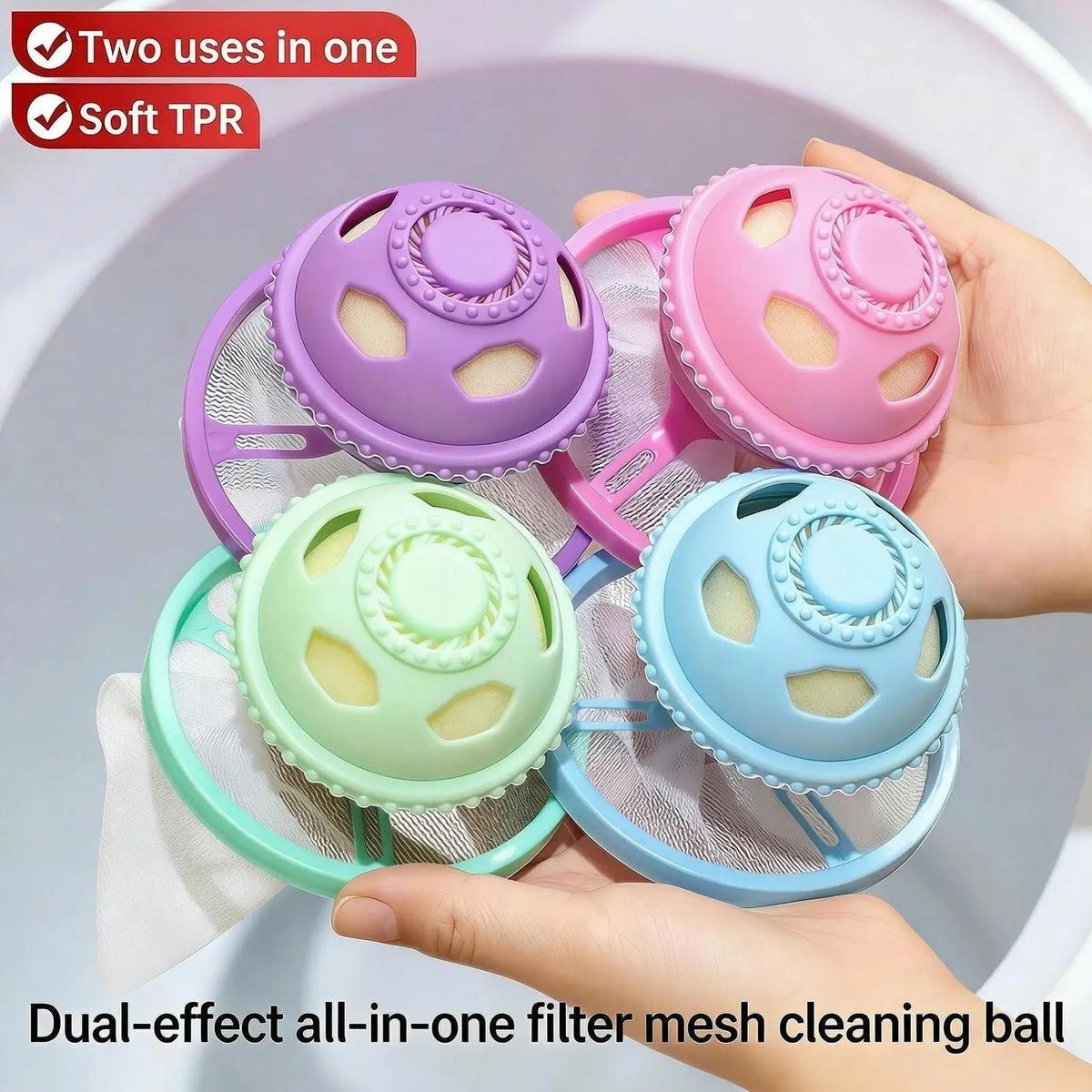 Reusable Pet Hair Remover Ball for Laundry – Filter Sponge Laundry Pet Hair Remover Qst