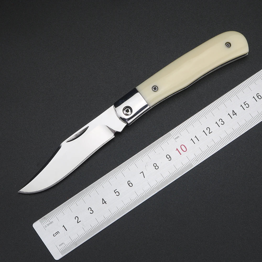 XUAN FENG Folding Knife – Bull Bone Handle 9CR17MOV Steel Folding Pocket Knife Qst