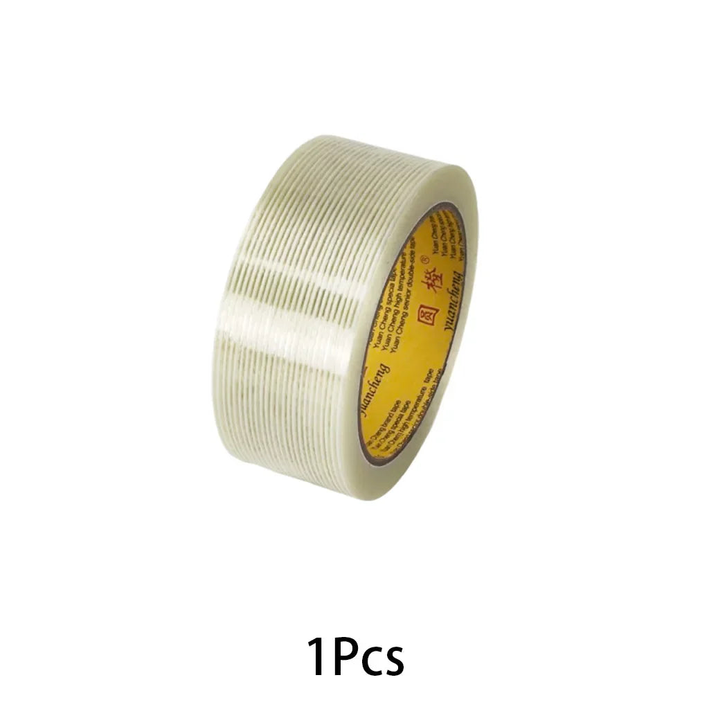 Striped Fiberglass Filament Tape – Strong Adhesive Window Reinforcement Fiberglass Filament Tape Qme 1Pcs 20M 50mm
