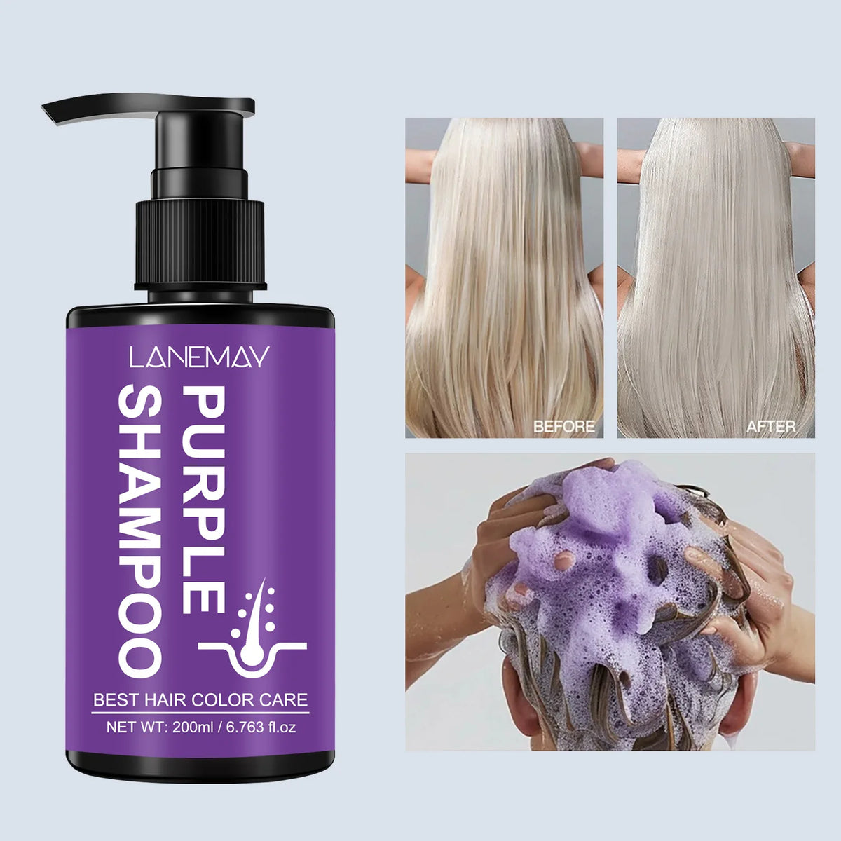 Purple Toning Shampoo for Blonde, Silver & Platinum Hair Toning Shampoo Qst Nourishing