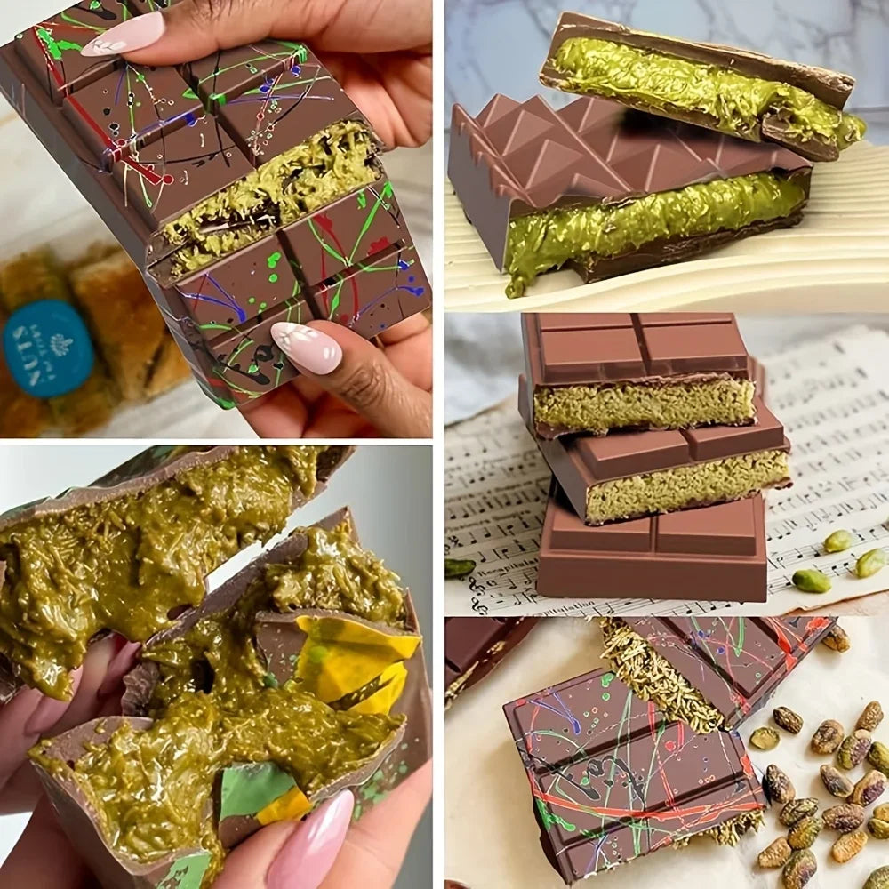Large Deep Silicone Chocolate Bar Mold – Dubai Pistachio Style Silicone Chocolate Mold Qme