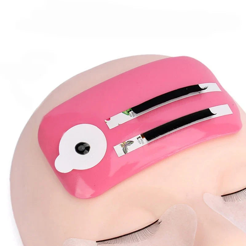 Silicone Eyelash Extension Forehead Sticker Pad | Pink & Clear Eyelash Extension Tool Qme