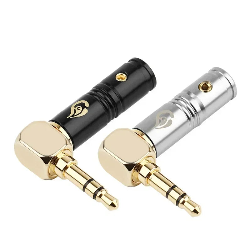 3.5mm Right Angle HiFi Headphone Jack Plug 3 Pole Connector Headphone Jack Connector Qme