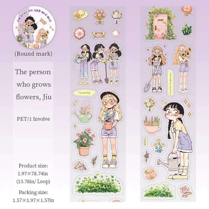 Cartoon Character Decorative PET Tape – Scrapbooking & DIY Decorative Craft Tape Qme 3