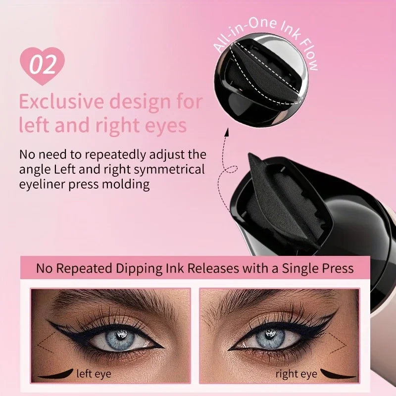 Qme Rotating Eyeliner Stamp Pen – Waterproof & Smudge-Proof Liquid Eyeliner Pen Qme