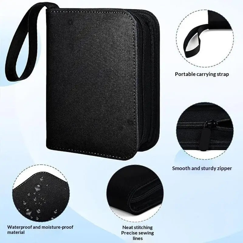 TCG Card Binder 40 Slots – Waterproof PU Leather Zipper TCG Card Binder Qme