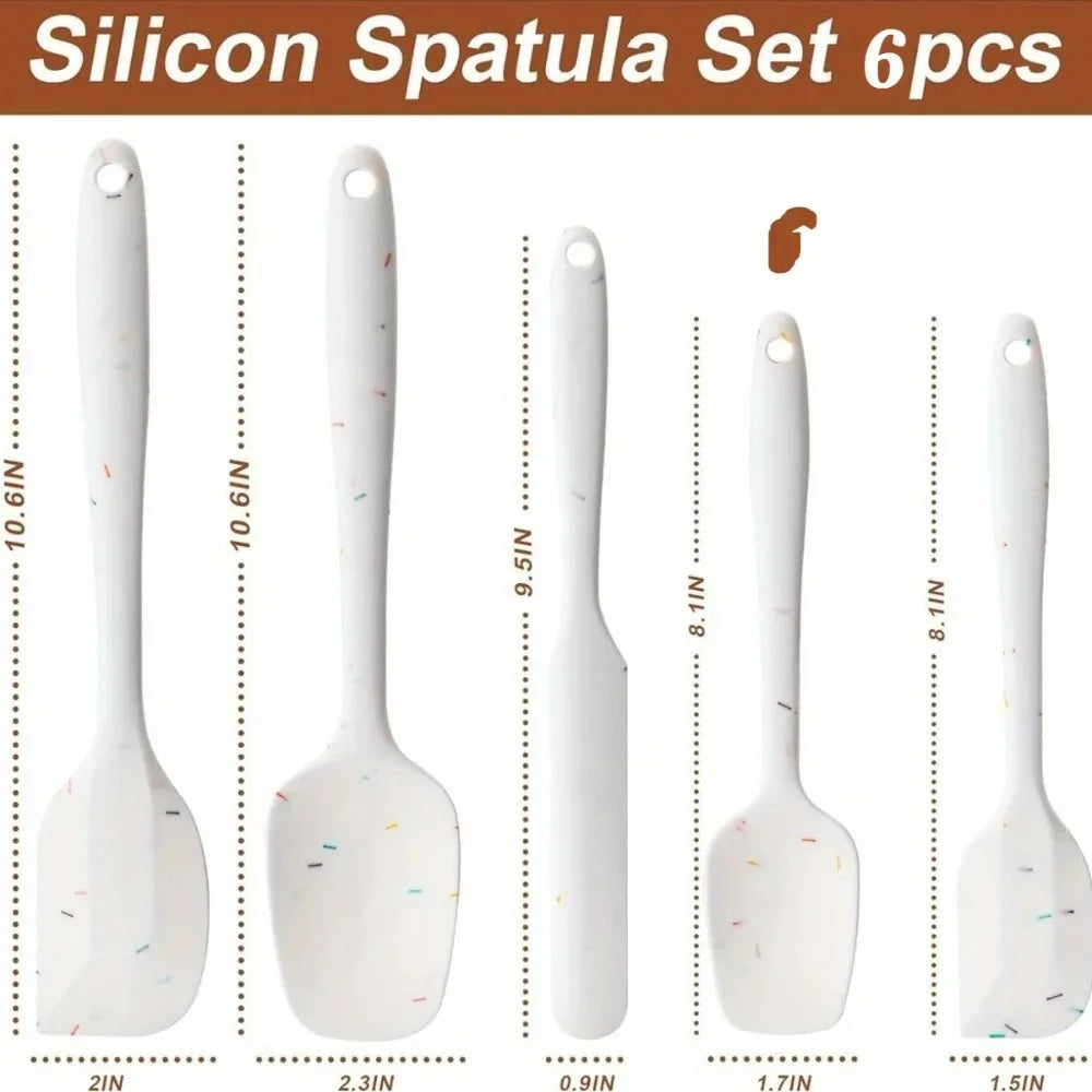 Galavilly Silicone Spatula Set | Food-Grade, Heat-Resistant 6-8 Pc Silicone Spatula Set Qme