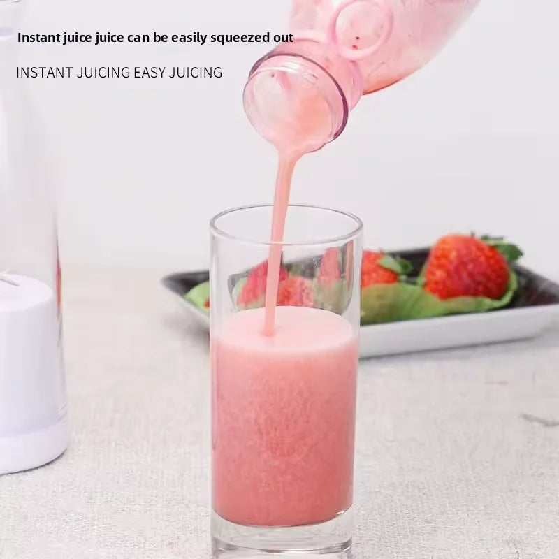 420ml Portable Mini Blender – 6-Blade USB Rechargeable Juicer Cup Portable Juicer Blender Qst
