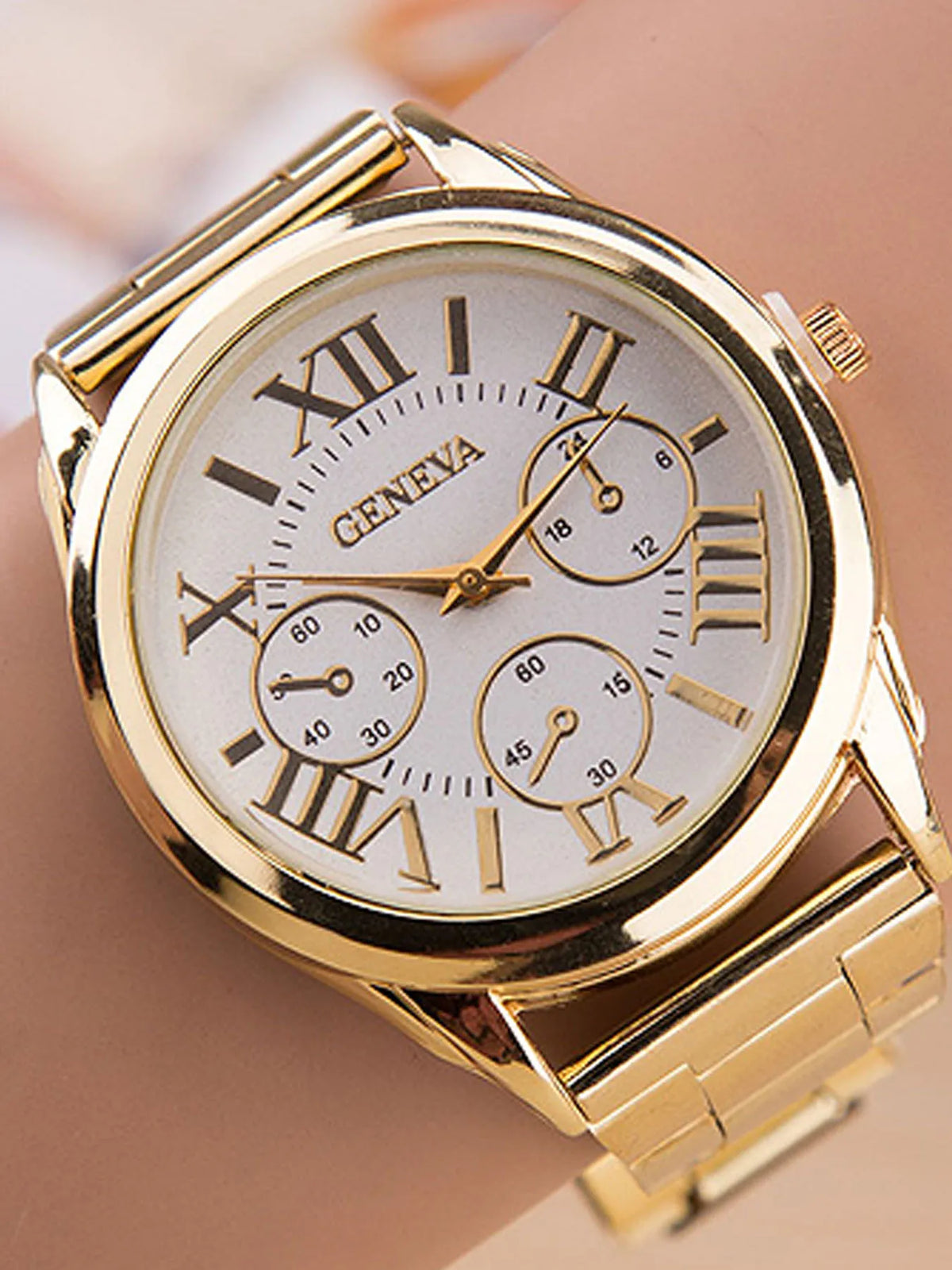 Women's Art Deco 3-Eye Quartz Watch | Light Luxury Wristwatch Quartz Wristwatch Qme