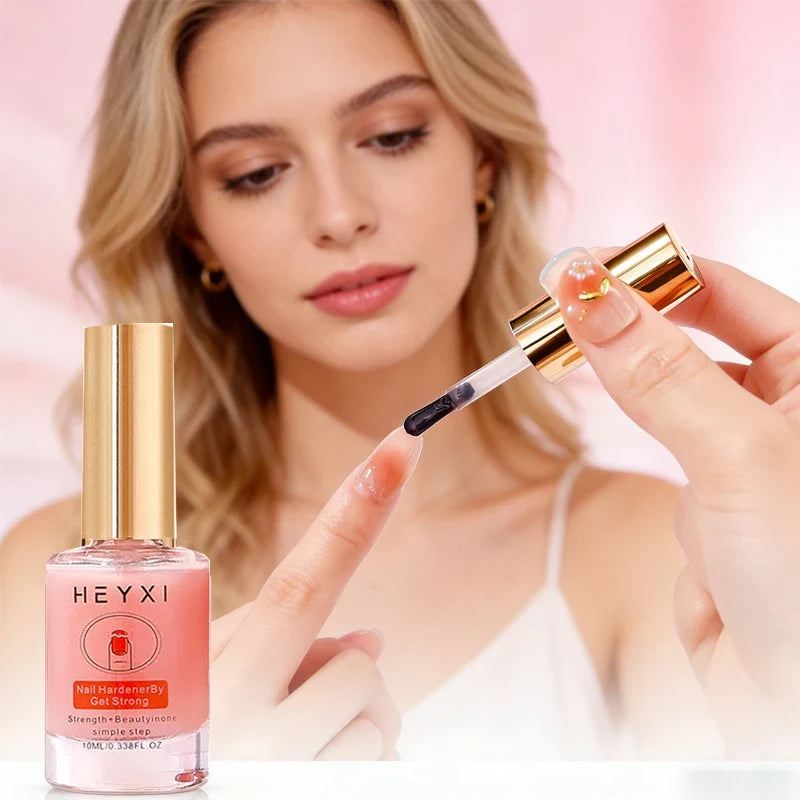 Natural Pink Nail Polish Hardener – Lasting Luster & Smooth Finish Nail Polish Hardener Qme 1PCS