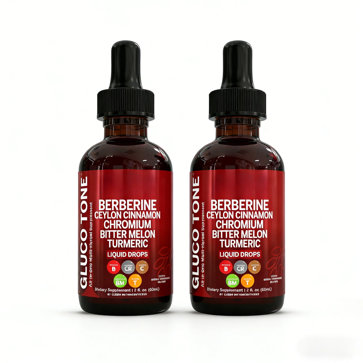 Berberine Ceylon Cinnamon Liquid Drops – 60ml Supplement Liquid Supplement Drops Qst 120 ml(Pack of 2)
