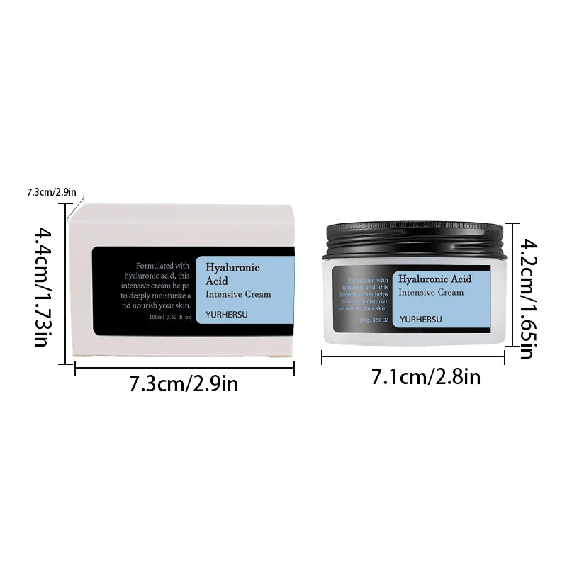 YURHERSU Hyaluronic Acid Face Cream – 48H Moisturizer 100ml Facial Moisturizer Cream Qst