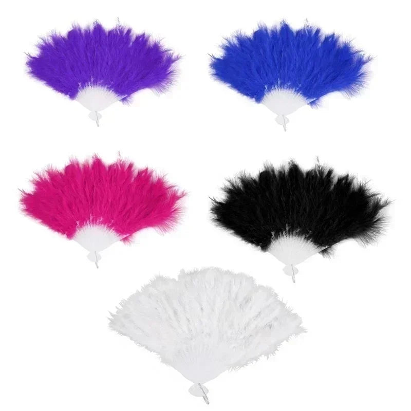 Soft Fluffy Feather Fan – Burlesque Dance & Fancy Dress Costume Feather Fan Qme
