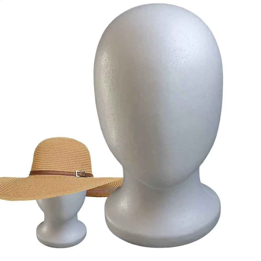 Men's Foam Wig & Hat Display Head Model – White Hat Display Stand Qme