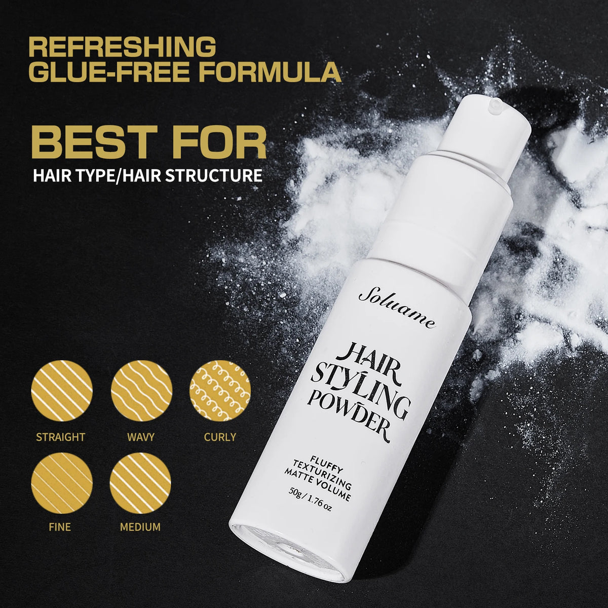 Men's Volumizing Hair Styling Powder – Lightweight & Oil-Free Hair Styling Powder Qst