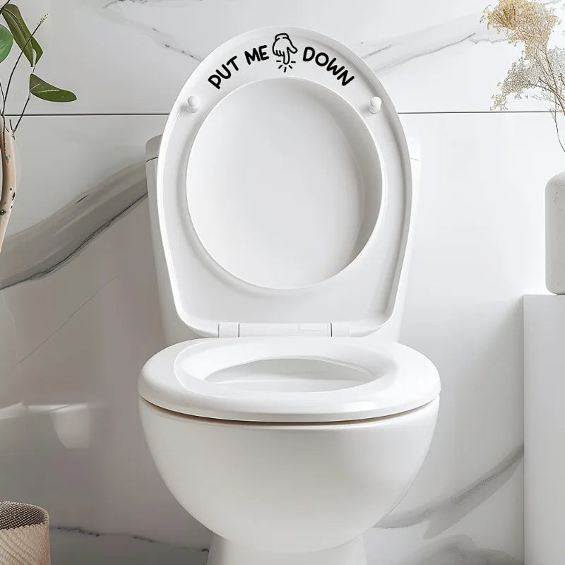 Funny "PUT ME DOWN" Toilet Vinyl Removable Decal Sticker Vinyl Wall Decal Qme