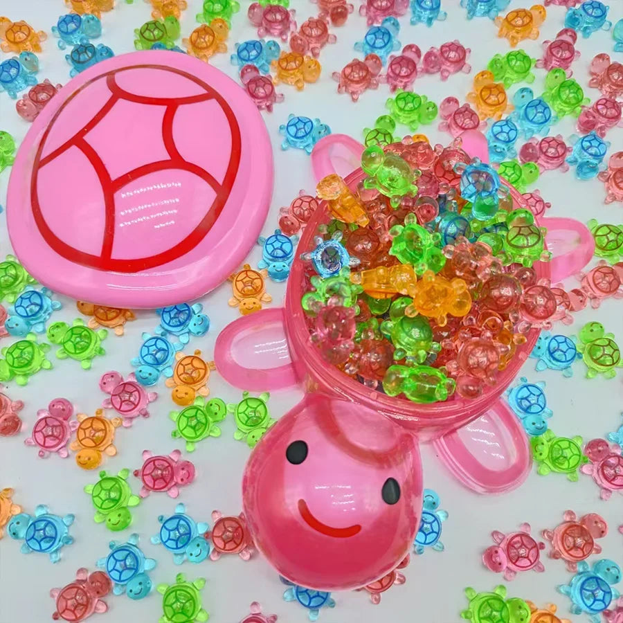 Giant Turtle Night Light Storage Box | Cute Resin Desk Organizer Decorative Storage Box Qme Pink
