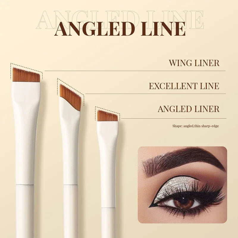 Precision Blade Eyeliner & Eyebrow Brush | Fine Oblique Tip Eyeliner Brush Qme