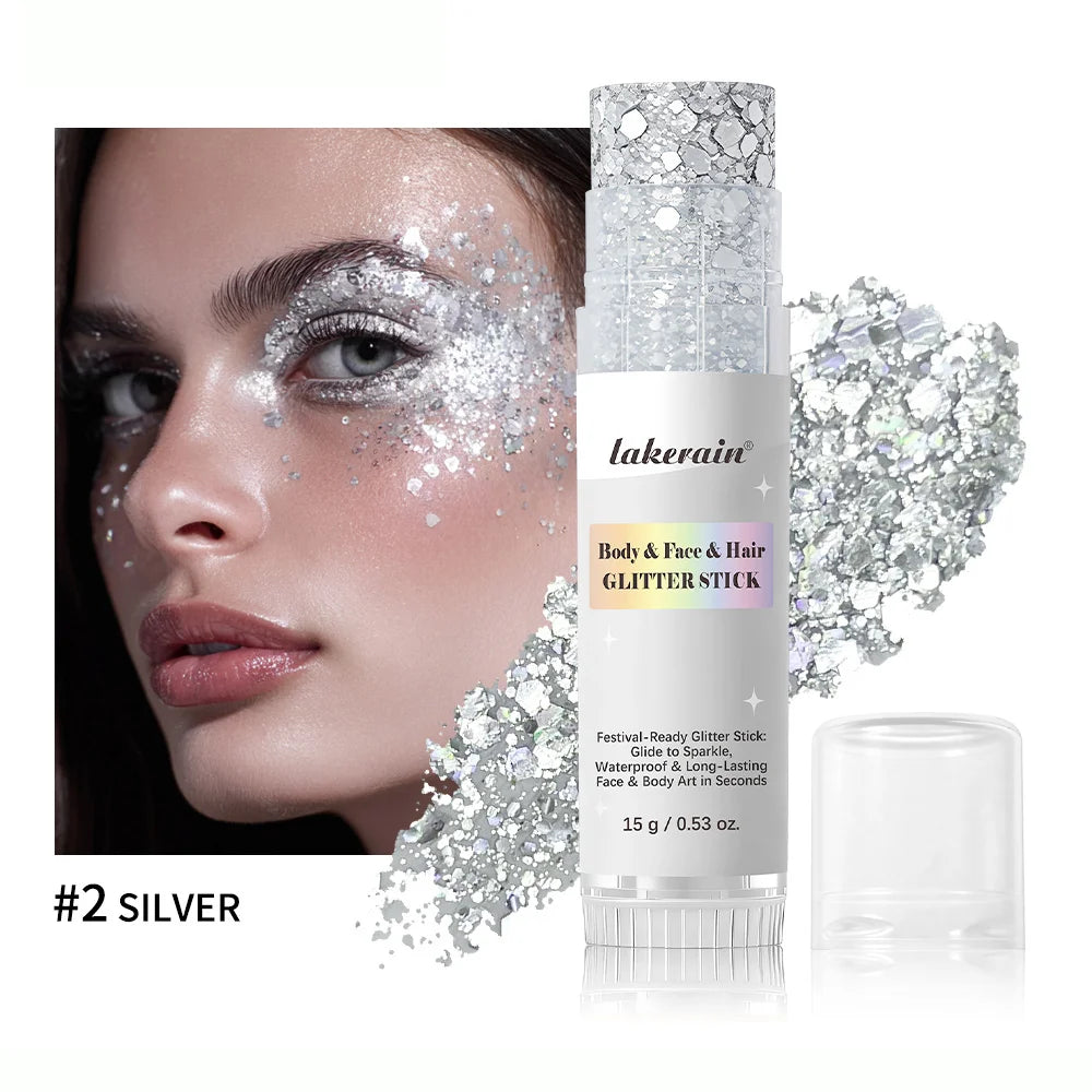 Glitter Gel Highlighter Stick – Sparkling Body & Face Makeup Glitter Highlighter Stick Qst 02