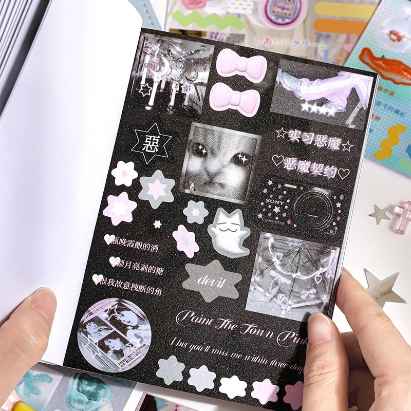 Die Cut Sticker Book | Cartoon Aesthetic Scrapbooking Sheets Die Cut Sticker Book Qme
